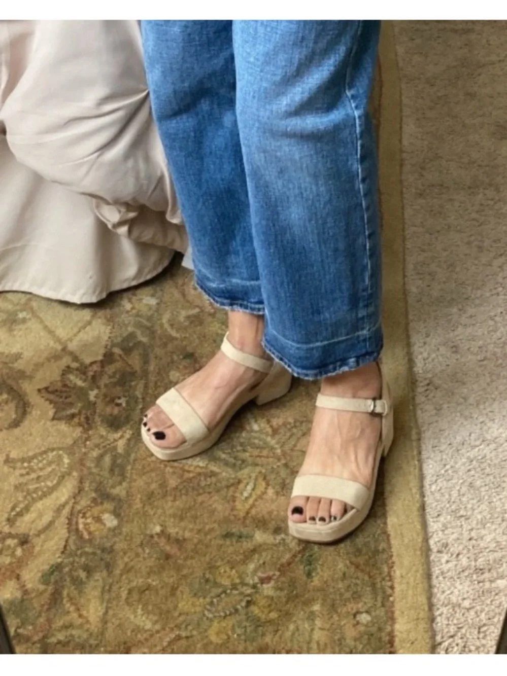 MADEWELL Swede Material Sandals in Beige Color.